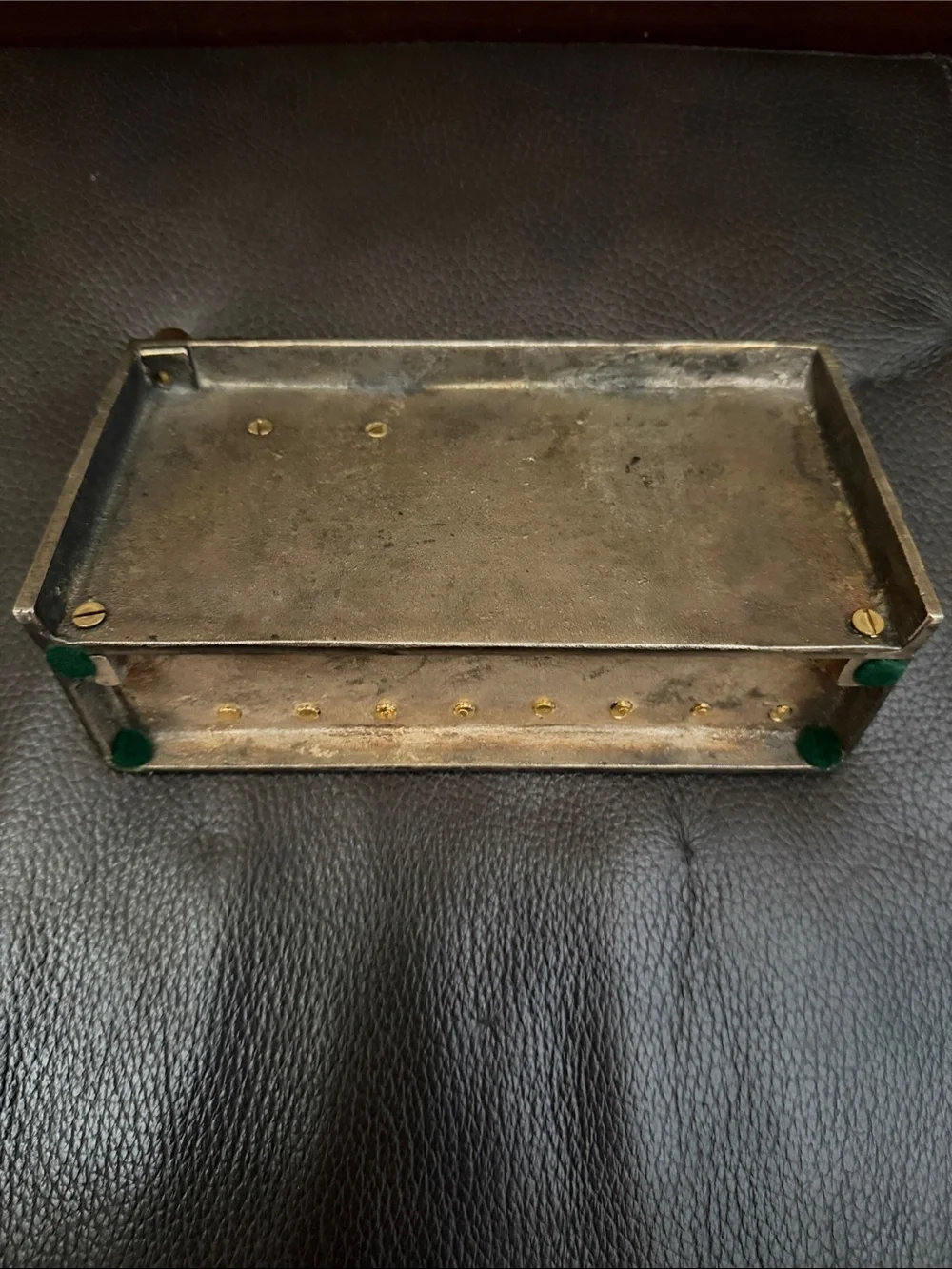Vintage Wailing Wall Brass Hanukkah Menorah Features Block-Style Detailing